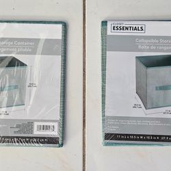 Two New In Bags Collapsible Fabric Cube Storage Bins 10.5"x10.5"x11" Total $15