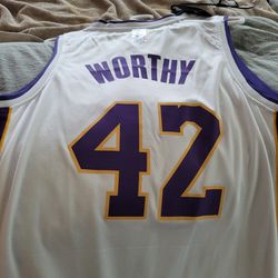 La Lakers Throw Back James Worthy Jersey 