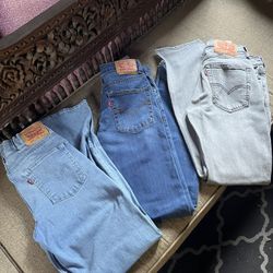 3 Pairs Of Men’s/ Boys Levi Jeans 