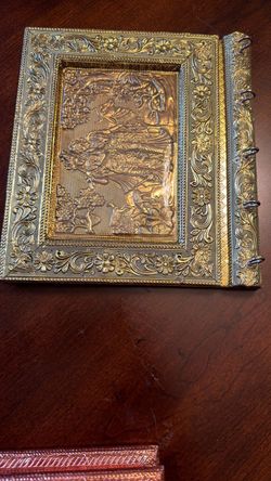 Ornate Gold Metal Embossed Photo Album