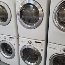 LG Front Load Washer And Stackable Gas Dryer Set 