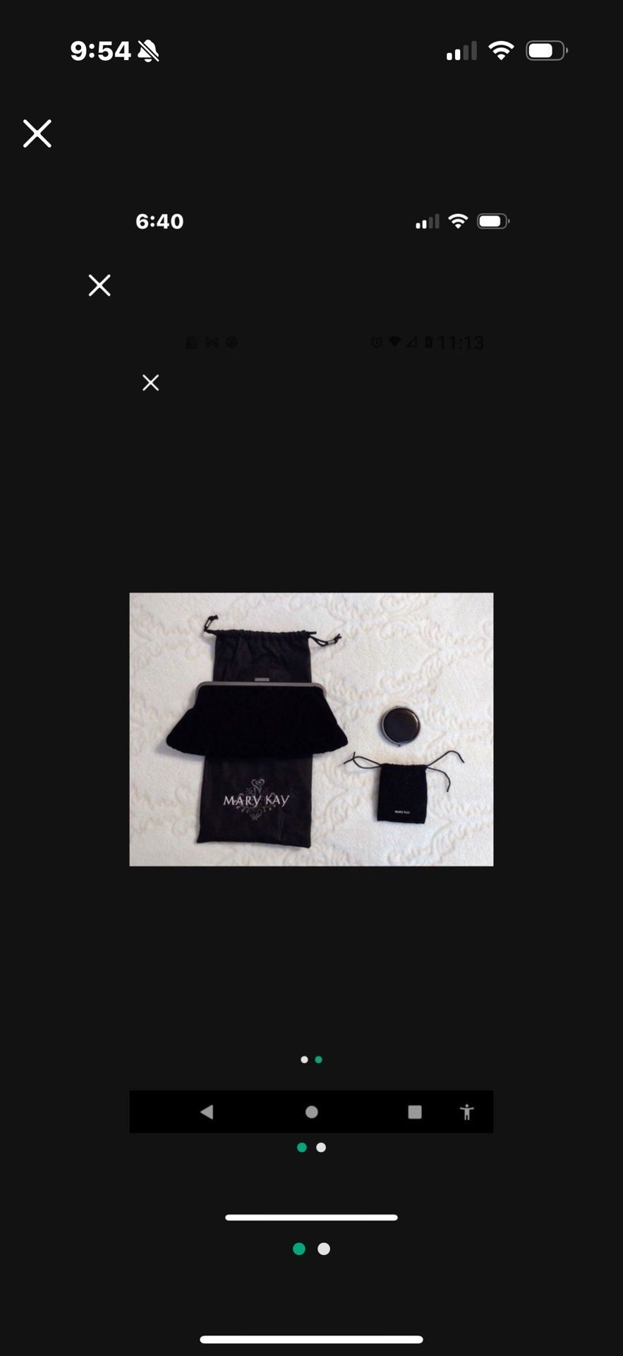 Mary Kay evening clutch and compact , each with their own dust bag. Fabric is velvet.