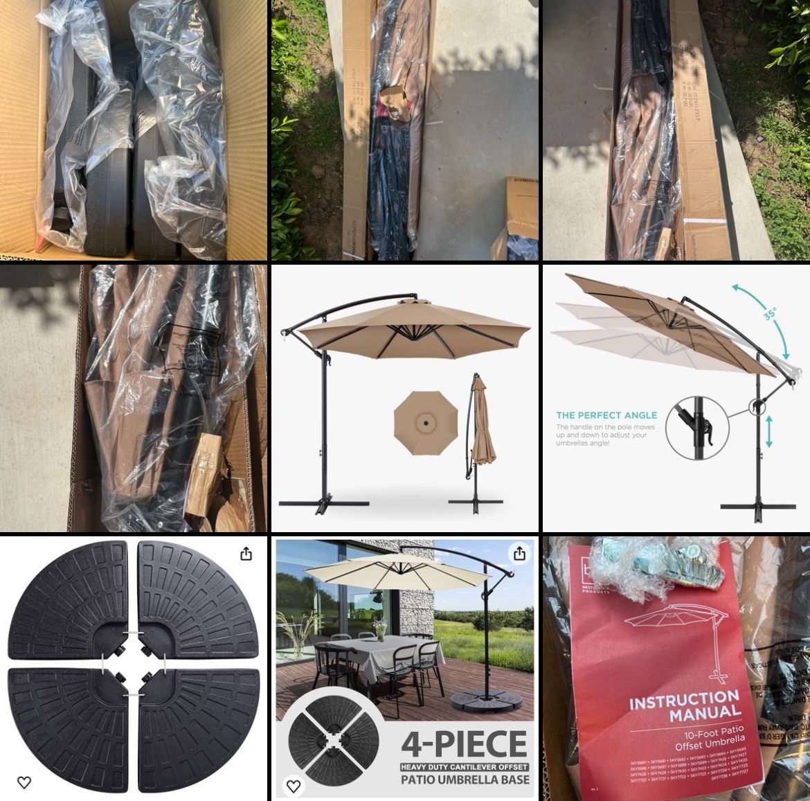 New 10ft Offset Hanging Market Patio Umbrella - www.disolcolor.com