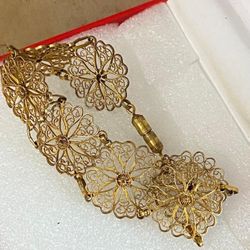 Pulsera Gold Filled Tejida Joyería Antigua 