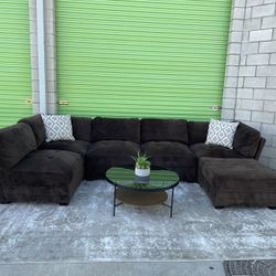 6 Piece Modular Sectional Couch Sofa & Ottoman  