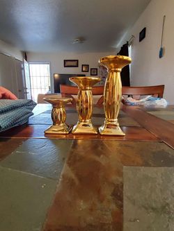 Gold candle holders