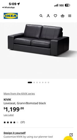 Loveseat grann/bomstad black