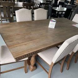 6 Pcs Dining Room Set Dining Table 4 Chairs and Bench 