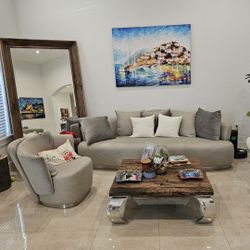 living room sofa set with table