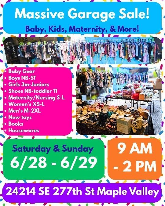 Huge Garage Sale! Clothes For The Whole Family & More
