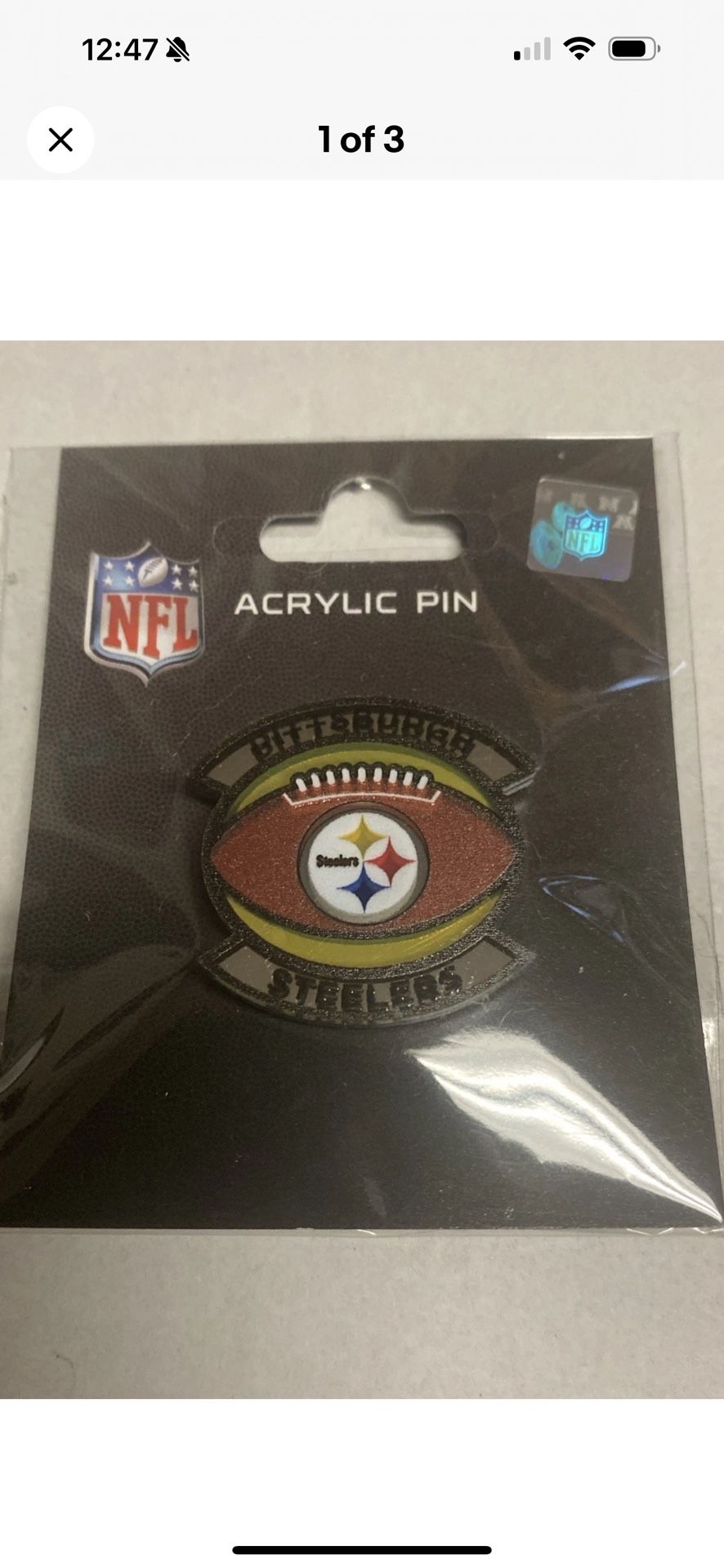 Pittsburgh Steelers Football Design NFL Acrylic Pin Wincraft