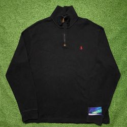Vintage Polo Ralph Lauren Quarter Zip Fleece Large Preowned