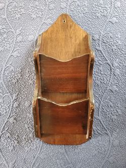 Wooden 2-slot wall mail organizer