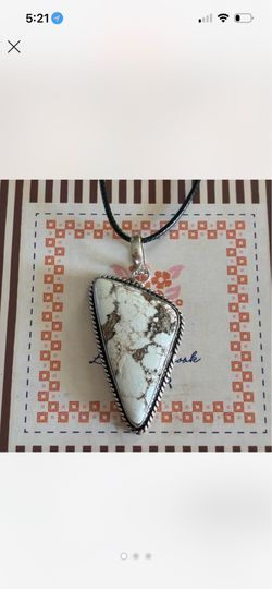 925 Wild Horse Jasper Gemstone Vintage STYLE Cord Necklace