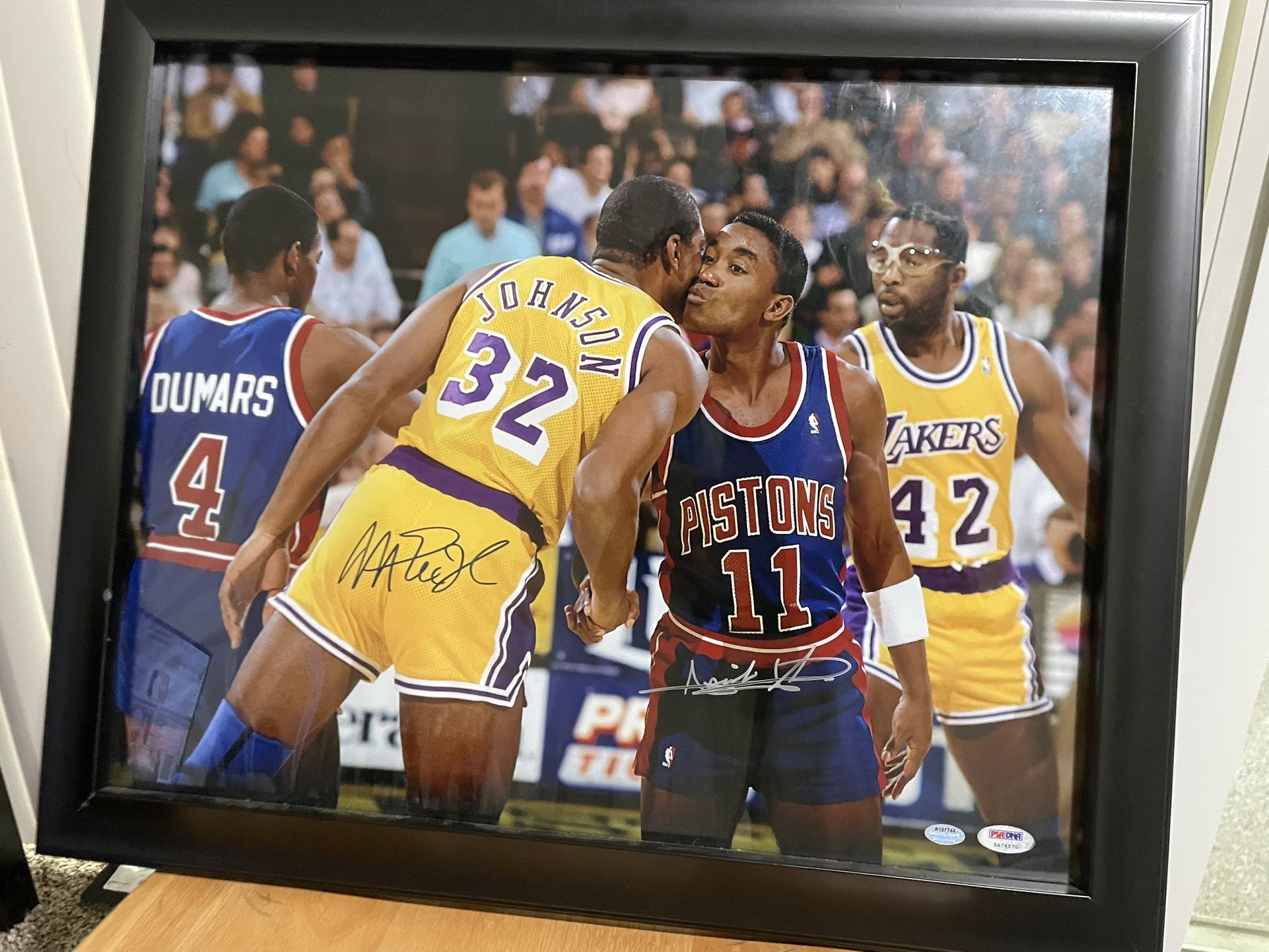Isiah Thomas Magic Johnson Lakers Signed Photo
