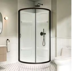 44 in. L x 44 in. W x 77 in. H Corner Shower Kit