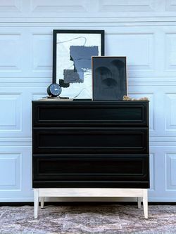 Tall & Spacious MCM 3-Drawer Versatile Nursery dresser or Changing table, or hallway organizer (Hidden drawer-pull)