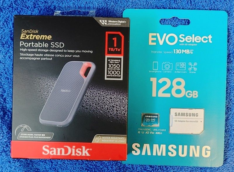 Portable SSD 1TB Hard drive And 128GB MicroSD