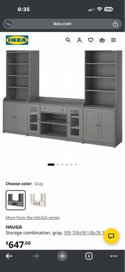 HAUGA bookshelve/Storage combination