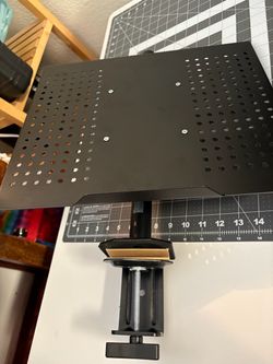 Black Metal Laptop Stand with Desk Clamp