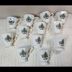 Christmas Time Nikko Set Of 12 Coffee/Tea Cups Vintage Classic Collection Never Used 