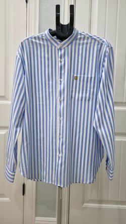 Loewe Blue White Striped Button-Up Shirt