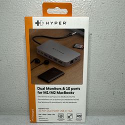 Hyper HYPERDRIVE Dual-HDMI 10-in-1 USB-C Hub w/ Dual Monitor Support BRAND NEW