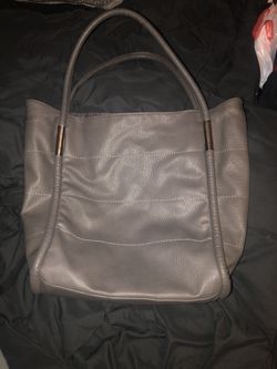 Neiman Marcus grey leather shoulder bag