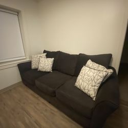 Charcoal Gray Fabric 3-Seater Couch