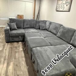 ✅️✅️4-Piece Convertible Sectional
Sleeper Sofa, Chaise Storage, Sofa Storage & USB Port✅️✅️