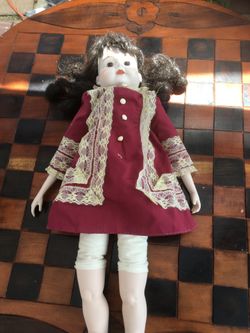 Vintage porcelain glass doll