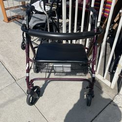 BEAUTIFUL ROLLING WALKER CHAIR HEAVY DUTY GOOD CONDITION 