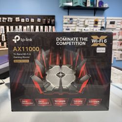 TP-LINK Archer AX11000 Tri-Band Wi-Fi 6 Gaming Router - Black/Red New Sealed 