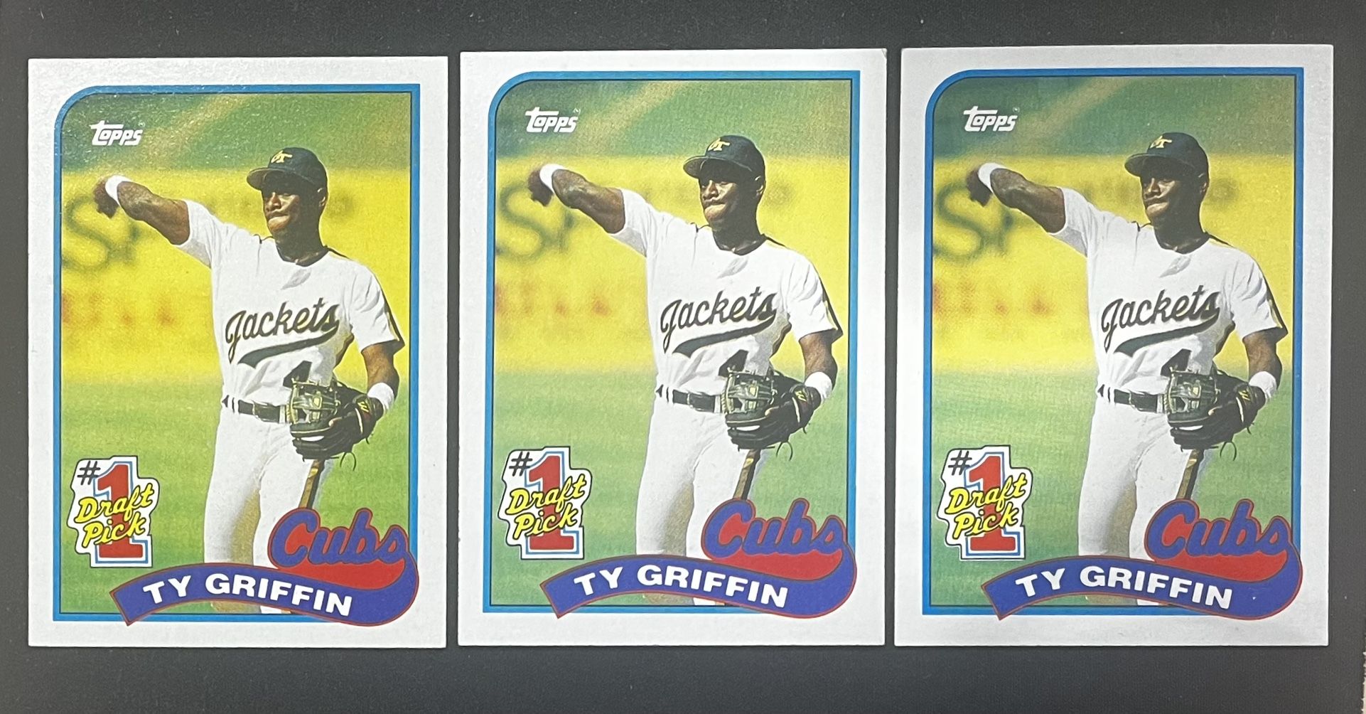 1989 Topps Rookie Lot – Ty Griffin x3 – 3 Prospect Cards