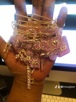 Lavender Charm Bangle Bracelet