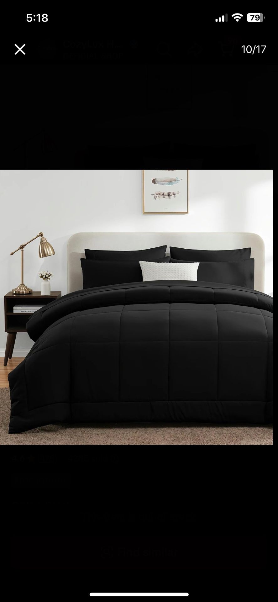 Black  CozyLux Comforter