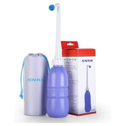 Portable Bidet, 420ml Handheld Bidet Bottle Retractable Spray Nozzle Travel Bidet with Convenient Nozzle Storage, Travel Bag