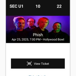 1 phish ticket friday 4/25 or sunday 4/27