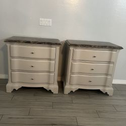 Two Tan Large Nightstands