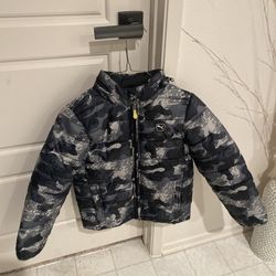 Puma Kids Zip Up Puffer Jacket With Hoodie Youth Size 7 US As Shown On Size Tag 