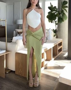 SHEIN Olive Maxi Slit Skirt
