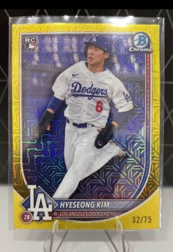 Hyeseong Kim Bowman Chrome RC #32/75 Los Angeles Dodgers + 4 Bonus Rookies