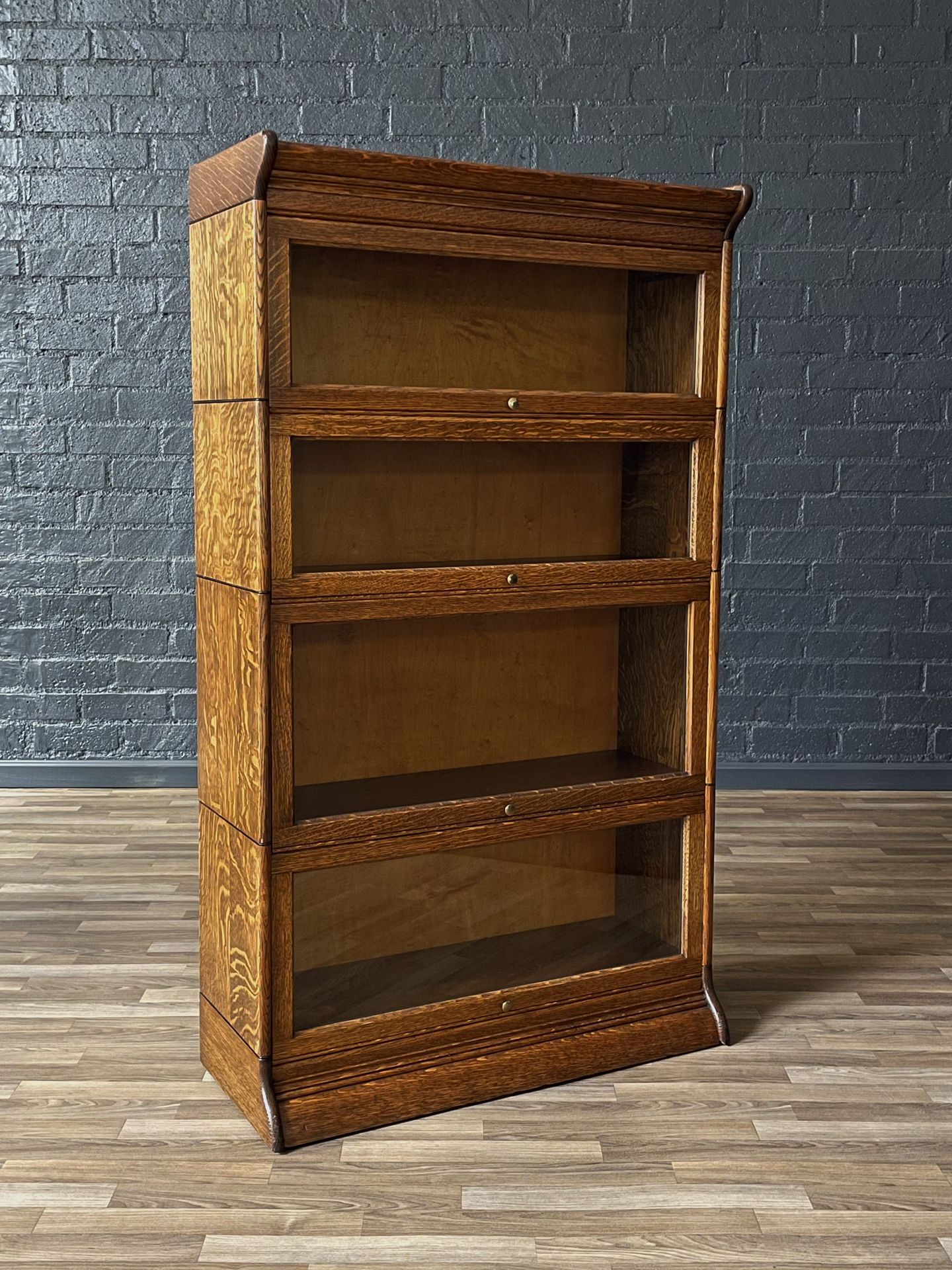 Antique Stackable Barristers Oak Bookcase w/ Glass Sliding Doors, c.1920's - Delivery available 