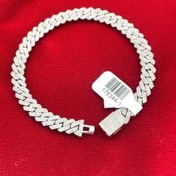 10KT White Gold Diamond Cuban 8” Bracelet 25.90g 7.4mm 3.85CTW 178344