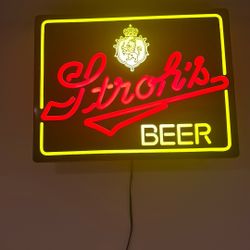 Neon Stroh’s Beer Sign