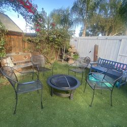 Patio Set And Fireplace 
