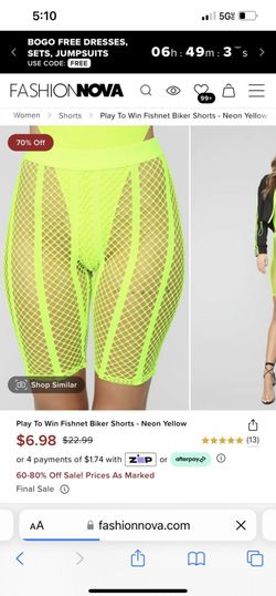 Fashion Nova Neon Fishnet Biker Shorts