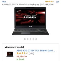 Asus rog g75vw gaming laptop
