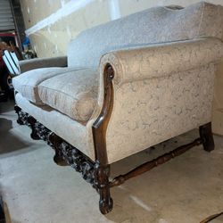 Jacobean Antique Sofa Couch Hand Carved Wood