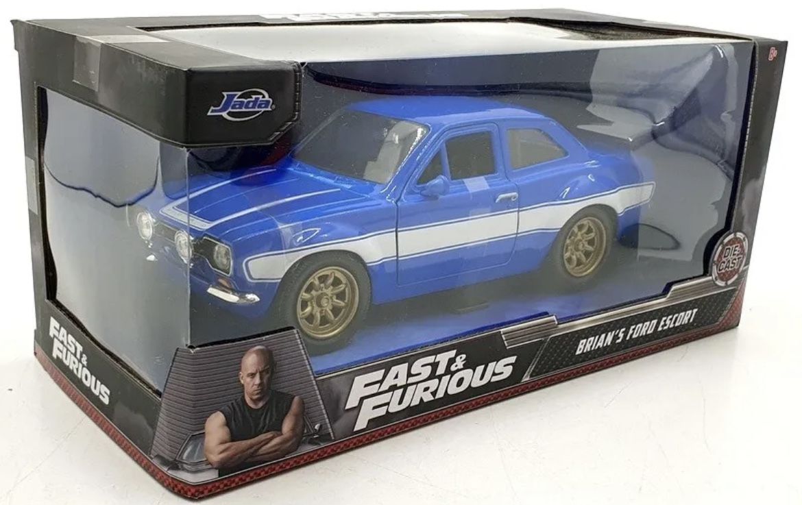 Jada Toys Diecast car Fast & Furious Brian's Ford Escort Blue 1/24